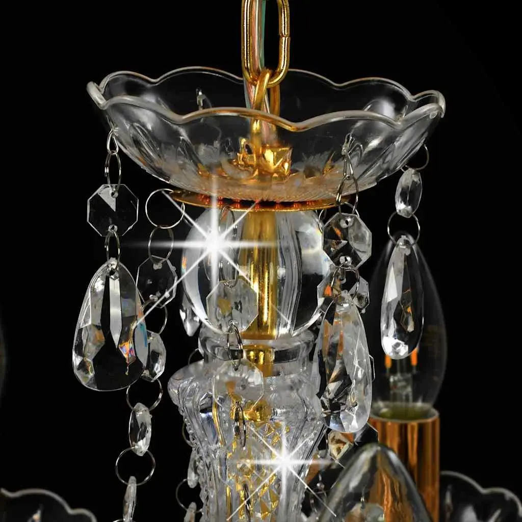 Chandelier with Crystal Beads 5 Arm Round Frame