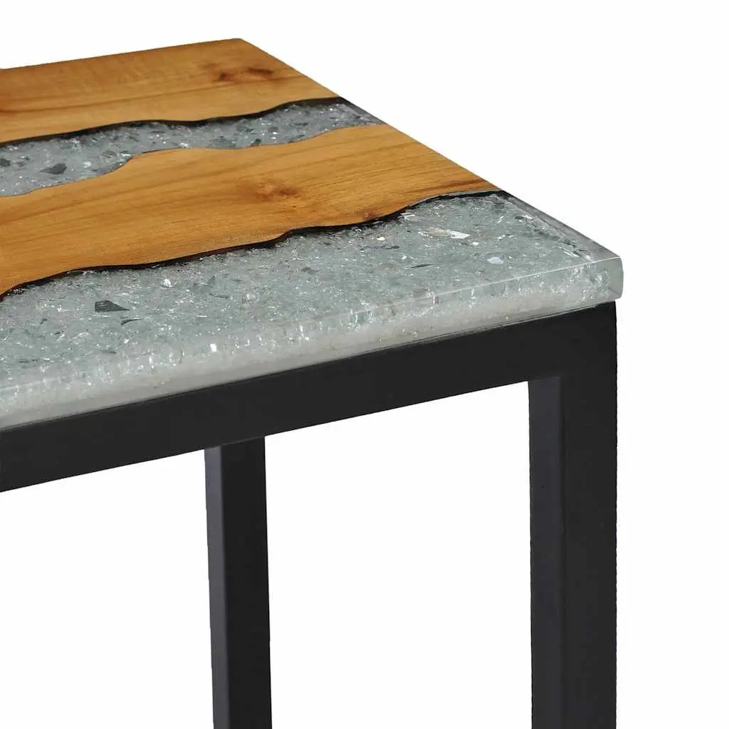 Nesting Tables Stackable Wood Glass 3 Piece Set End Table Accent Furniture