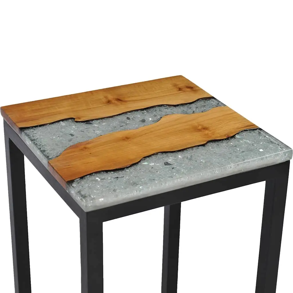 Nesting Tables Stackable Wood Glass 3 Piece Set End Table Accent Furniture