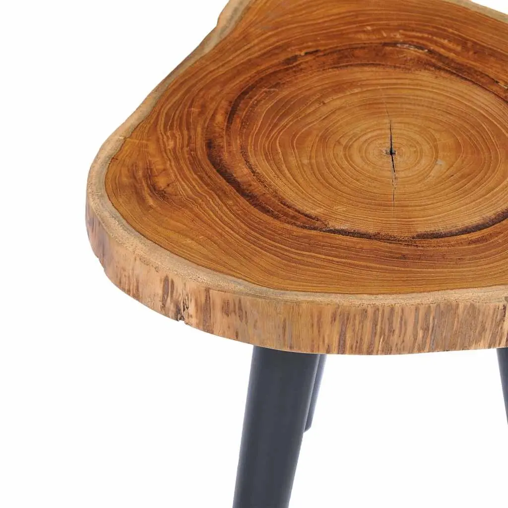 Coffee Table Round Teak Root Tabletop Mango Wood Base Brown 40x45cm