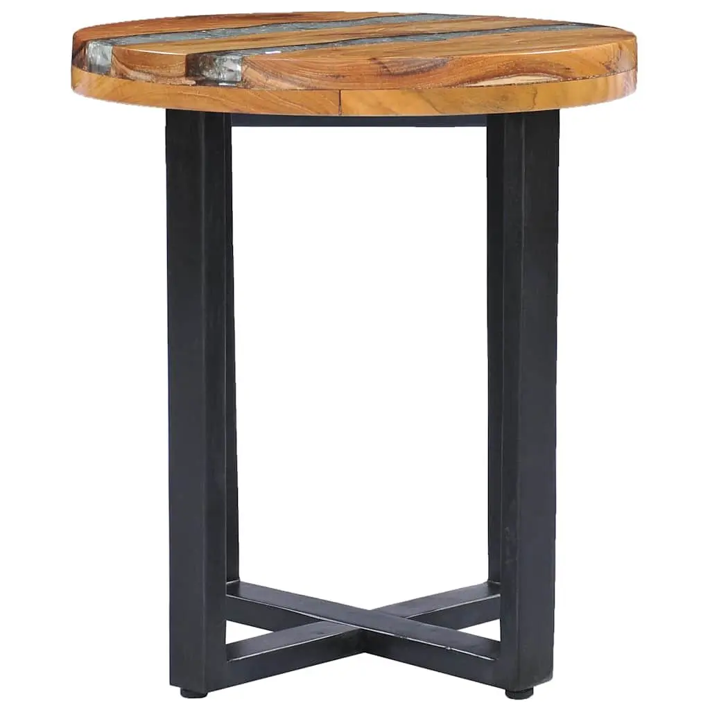 Coffee Table 40x45cm Round Solid Teak Wood Mango Wood Polyresin Side Table