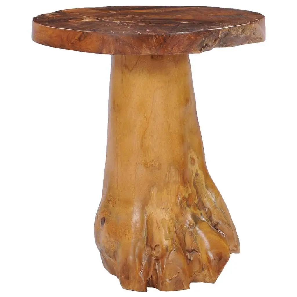 Coffee Table 40x40 cm Round Solid Teak Wood Accent Living Room Brown