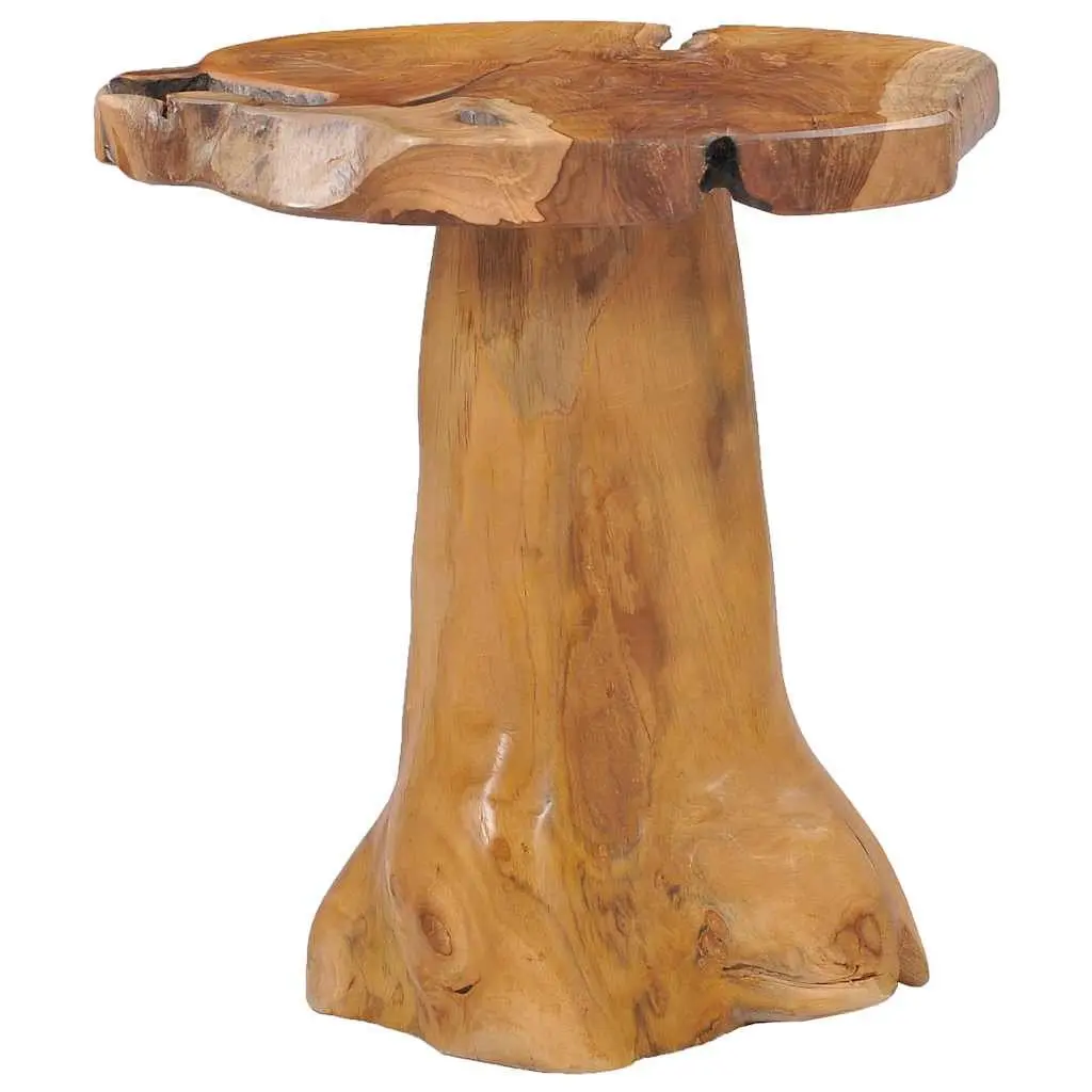 Coffee Table 40x40 cm Round Solid Teak Wood Accent Living Room Brown