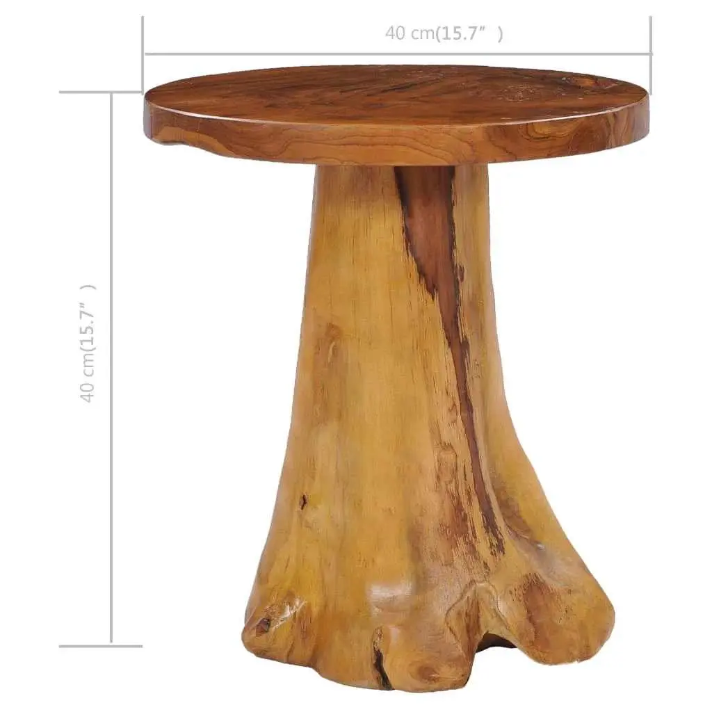 Coffee Table 40x40 cm Round Solid Teak Wood Accent Living Room Brown