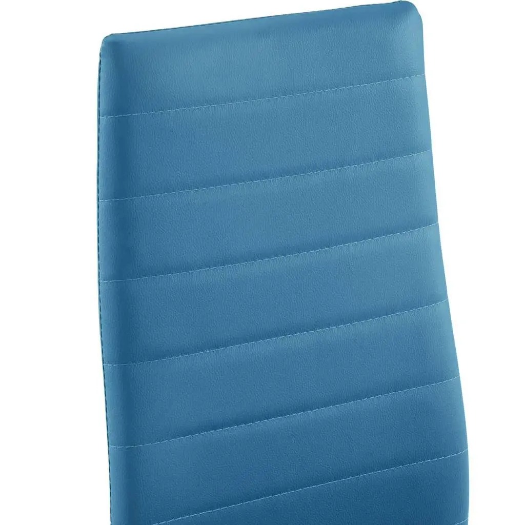 Dining Set Modern 5 Piece Blue Glass Top