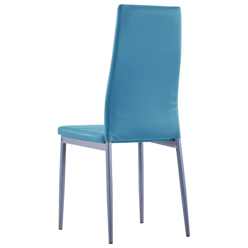 Dining Set Modern 5 Piece Blue Glass Top