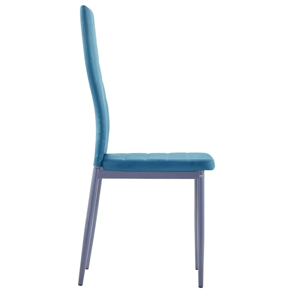 Dining Set Modern 5 Piece Blue Glass Top