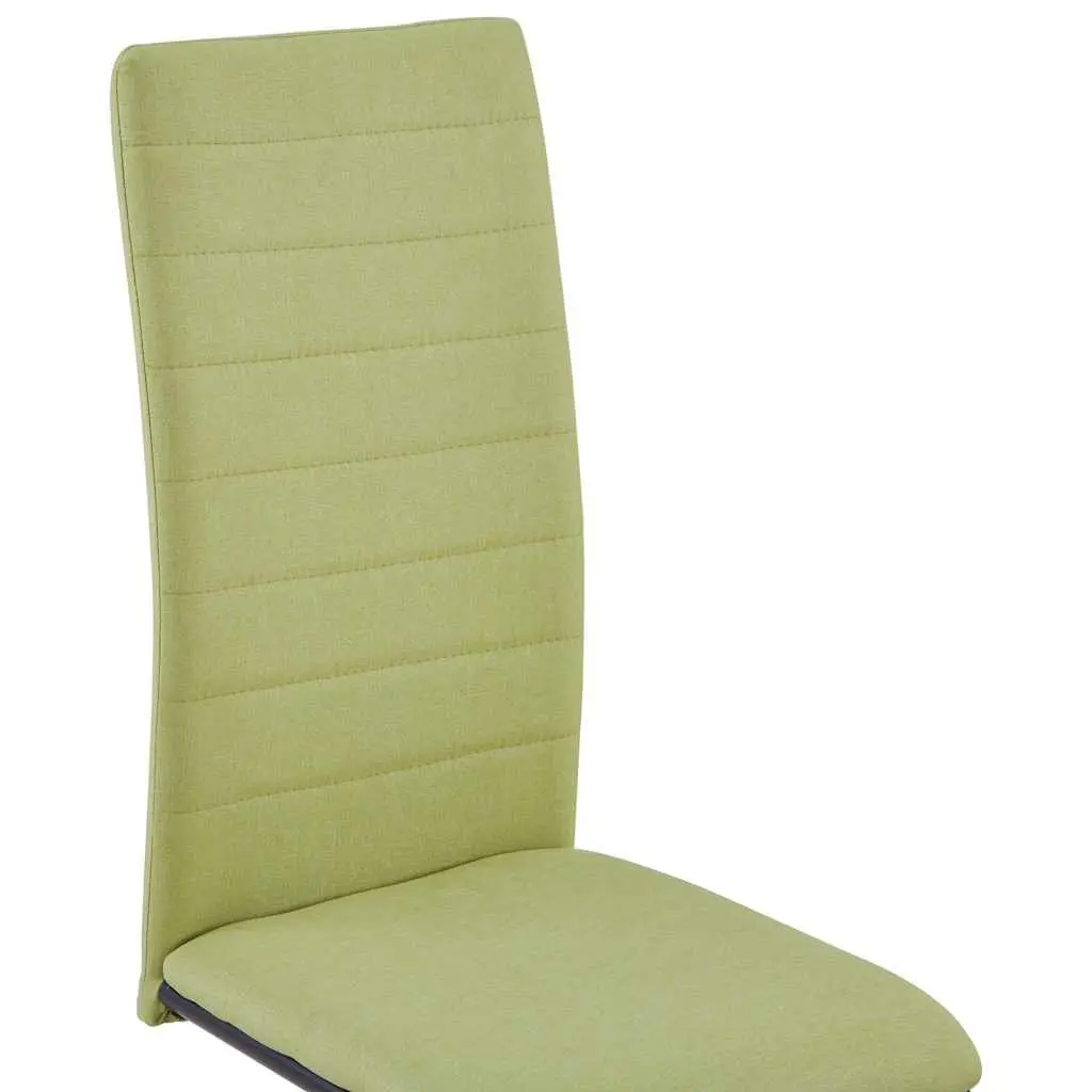 Dining Chairs Cantilever Green Fabric Set of 4