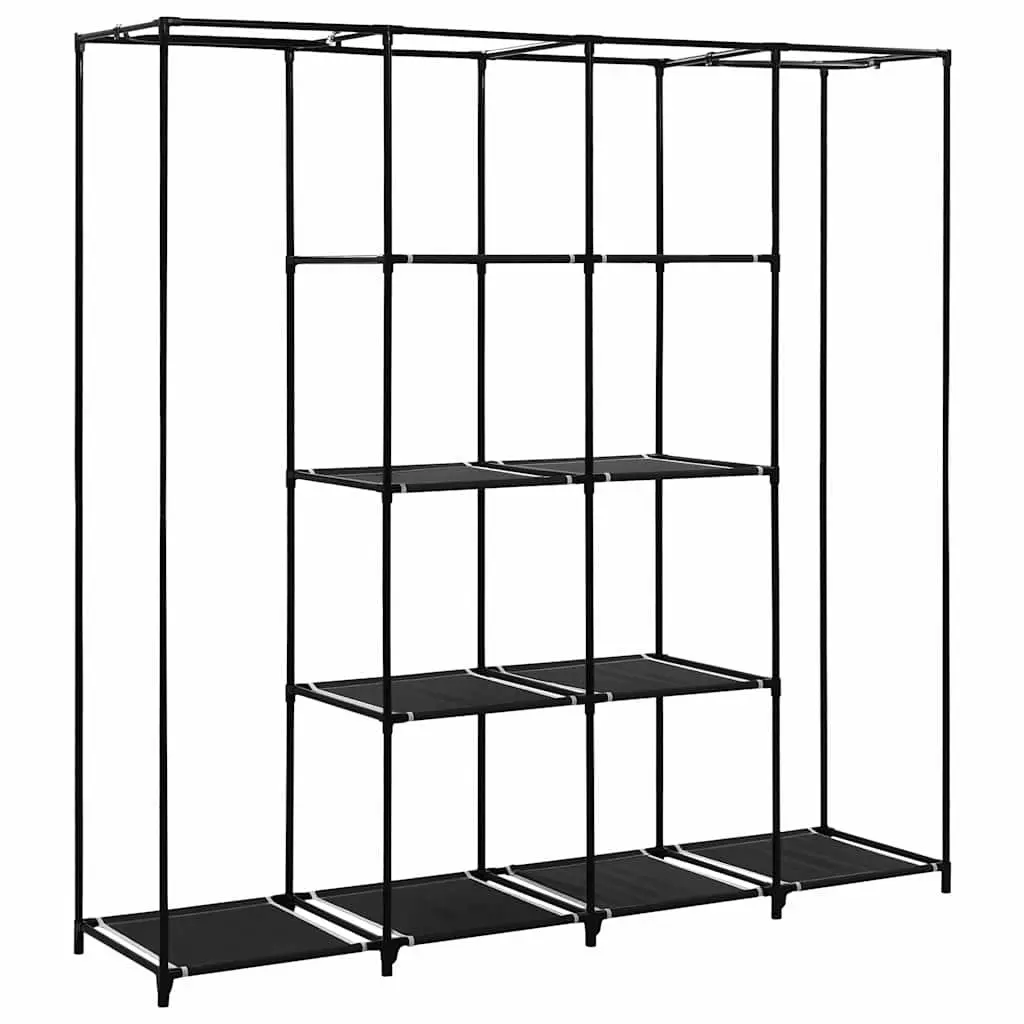 Wardrobe Storage Cabinet 4 Compartments Black 175x45x170cm