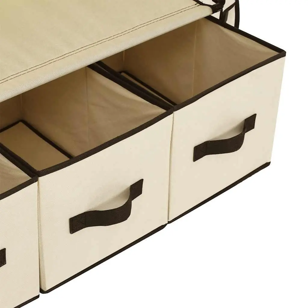 Fabric Wardrobe Cream Portable Closet Storage Cabinet Collapsible 87 x 49 x 159 cm