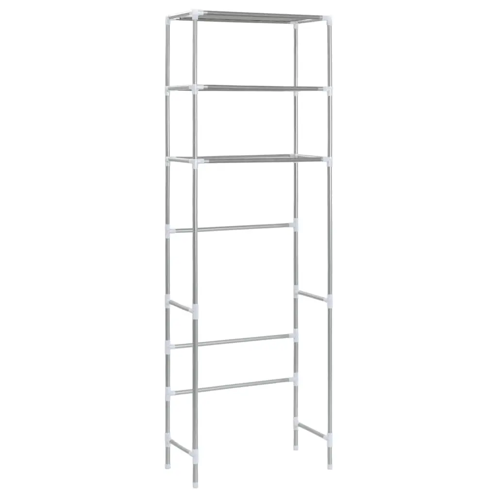 3 Tier Bathroom Storage Rack Over Toilet Organiser Silver Space Saving Shelf