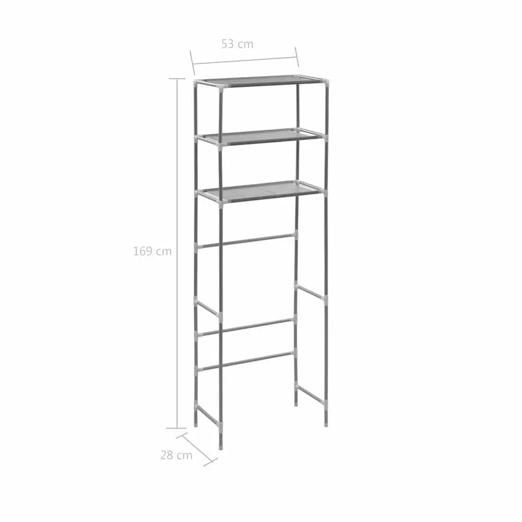 3 Tier Bathroom Storage Rack Over Toilet Organiser Silver Space Saving Shelf