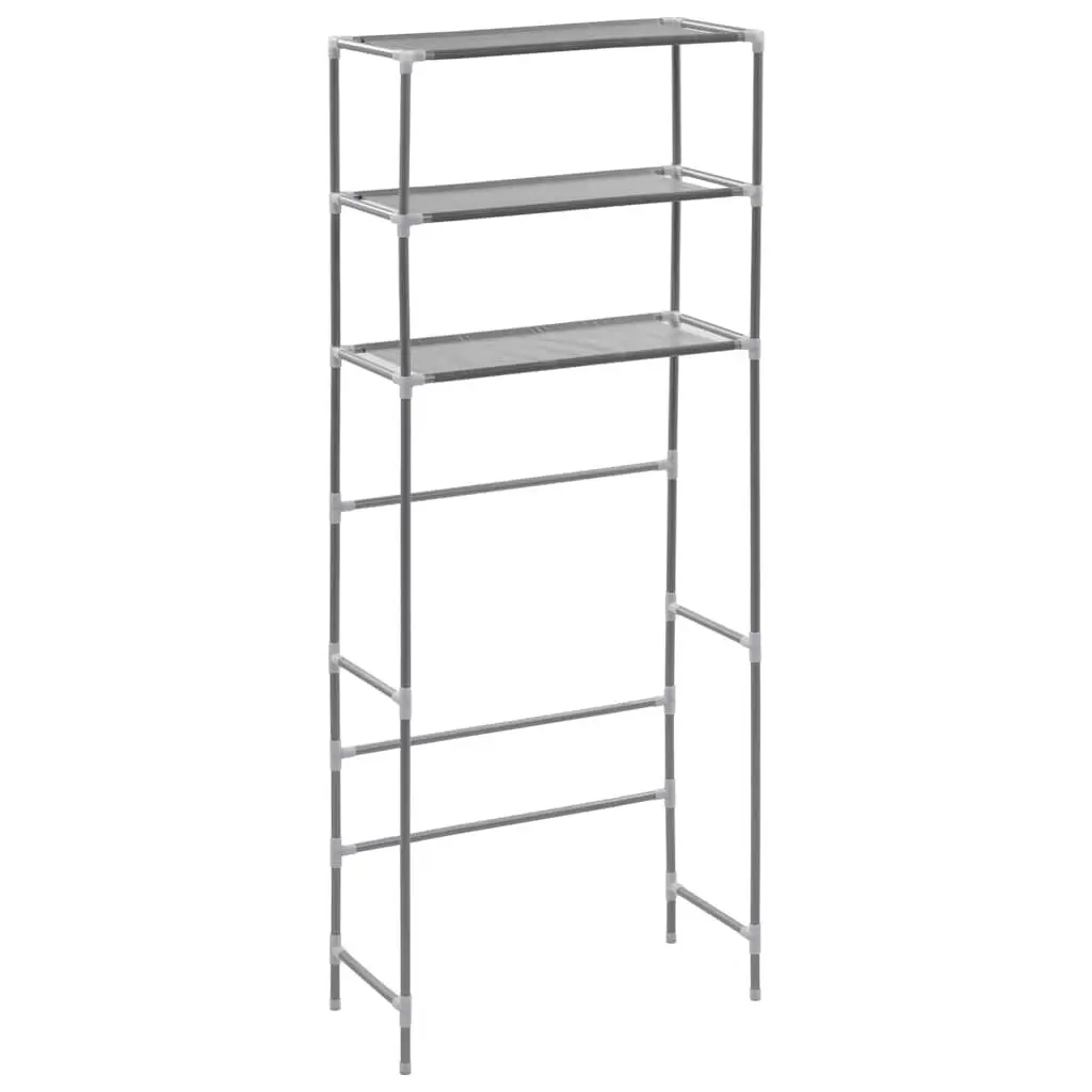 3-Tier Storage Rack Over Laundry Machine Silver 69x28x169cm