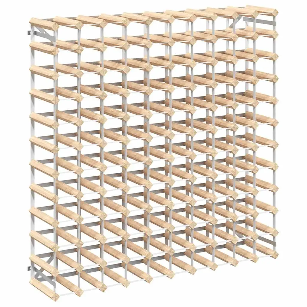 Wine Rack Rustic Wooden 120 Bottle Storage Display Cabinet Beige