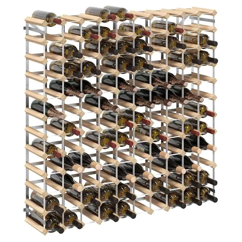 Wine Rack Rustic Wooden 120 Bottle Storage Display Cabinet Beige