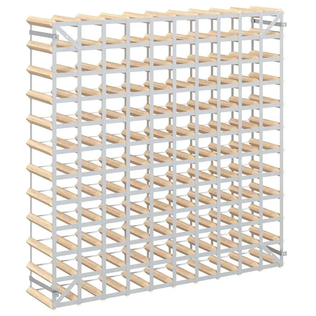 Wine Rack Rustic Wooden 120 Bottle Storage Display Cabinet Beige