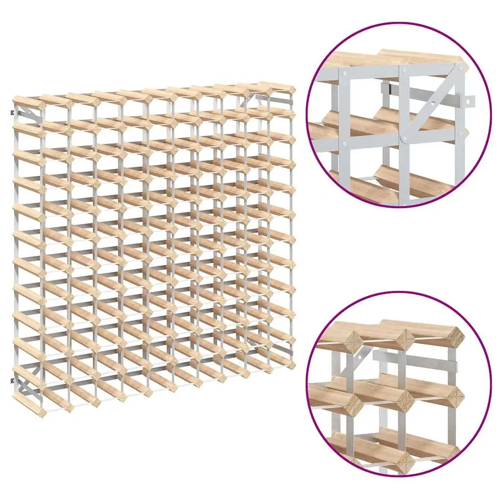 Wine Rack Rustic Wooden 120 Bottle Storage Display Cabinet Beige