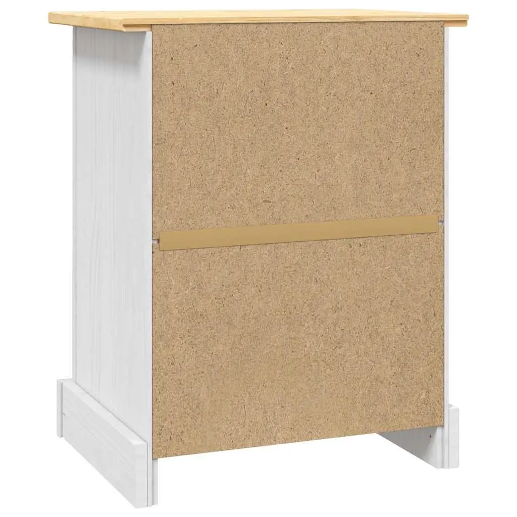 Bedside Cabinet Mexican Corona Style White Wooden Nightstand Storage with Drawer