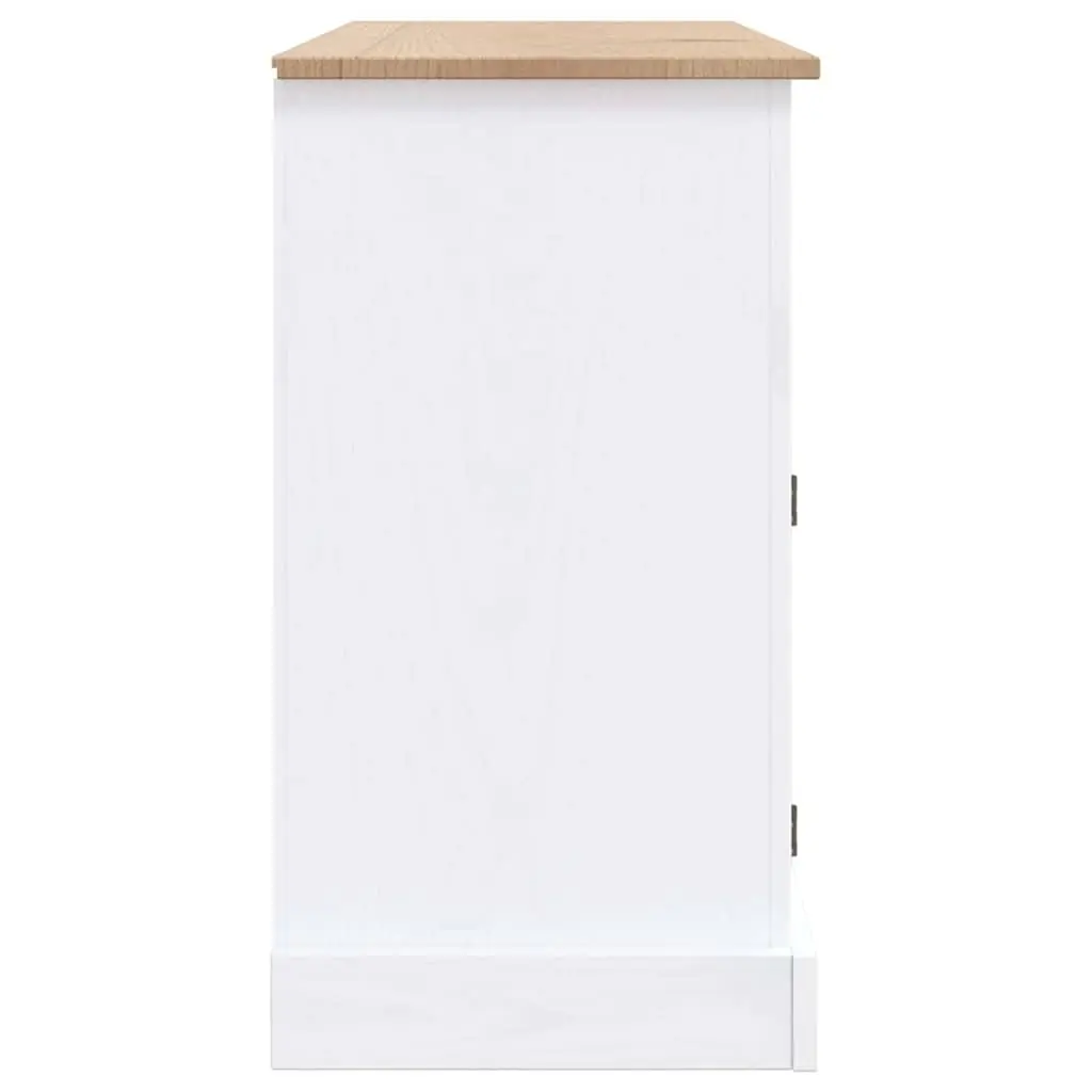 White Solid Pinewood Sideboard with Storage