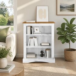 Friendly White 3-Tier Wooden Bookcase for All Spaces