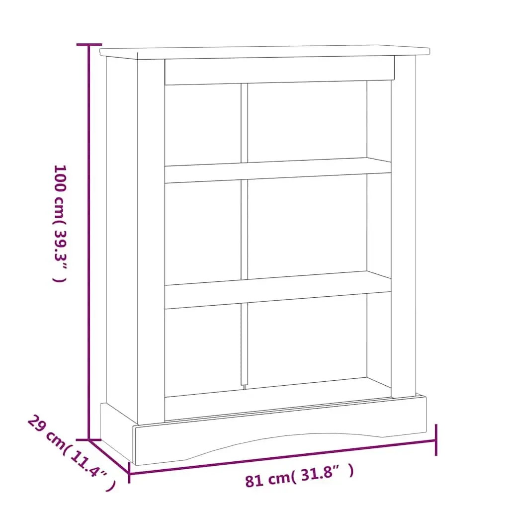 3-Tier Wooden Bookcase White Standing Shelf Storage Display Cabinet