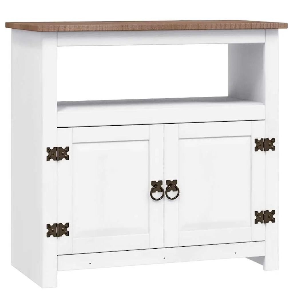 TV Cabinet Mexican Style White 80 x 43 x 78 cm Living Room Entertainment Unit Storage Furniture