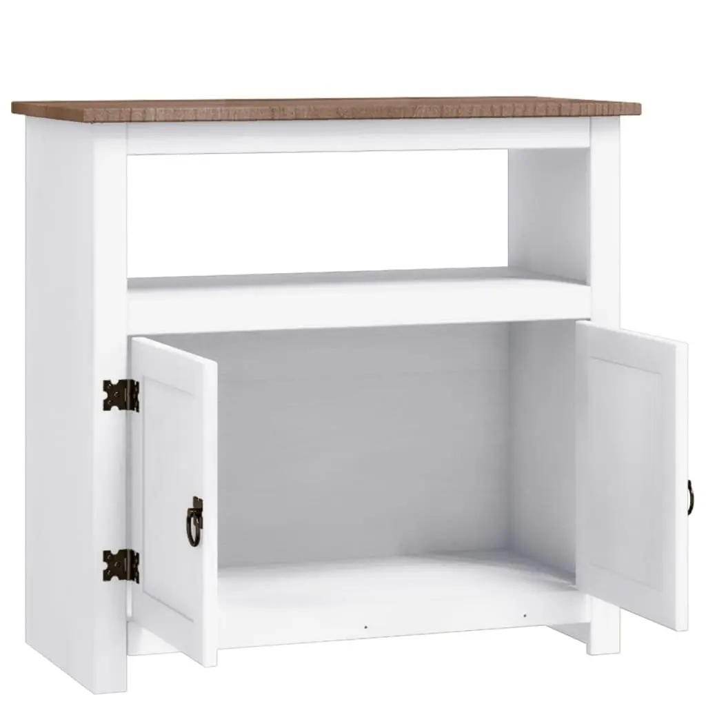 TV Cabinet Mexican Style White 80 x 43 x 78 cm Living Room Entertainment Unit Storage Furniture