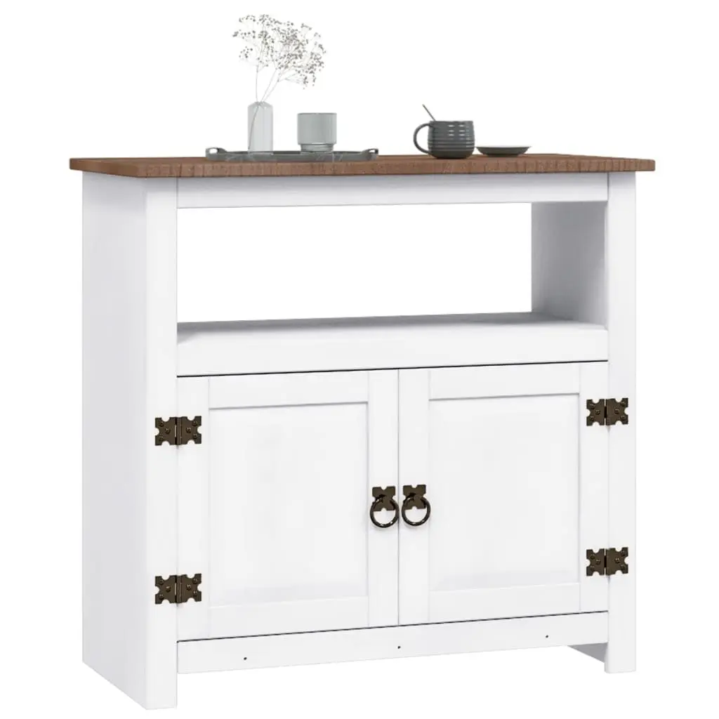 TV Cabinet Mexican Style White 80 x 43 x 78 cm Living Room Entertainment Unit Storage Furniture