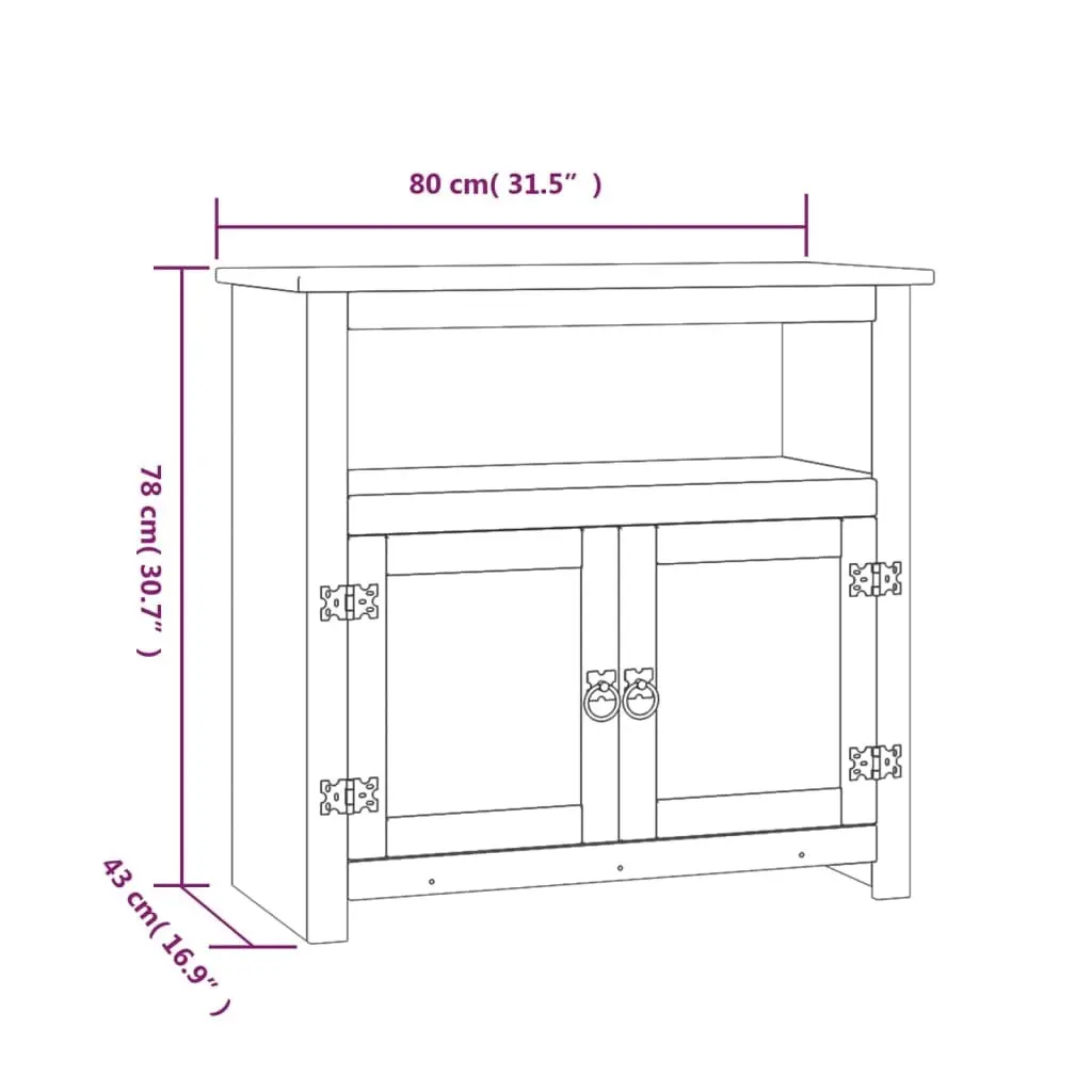 TV Cabinet Mexican Style White 80 x 43 x 78 cm Living Room Entertainment Unit Storage Furniture