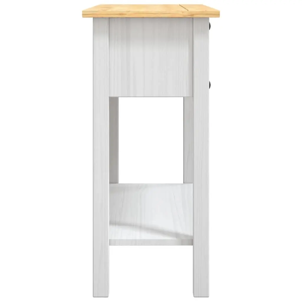 Console Table White Mexican Corona Style 2 Drawers 1 Shelf 90 x 34.5 x 73 cm