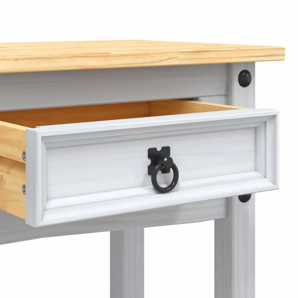 Console Table White Mexican Corona Style 2 Drawers 1 Shelf 90 x 34.5 x 73 cm