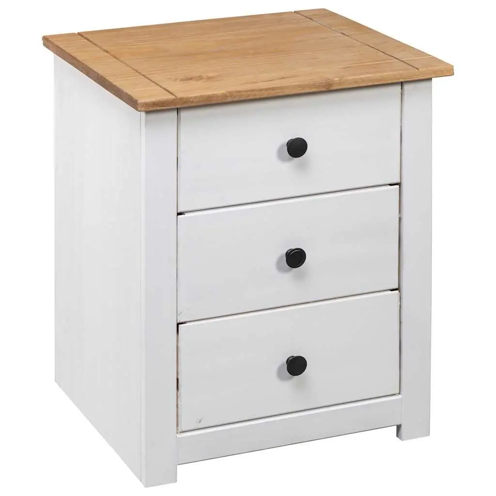 Bedside Cabinet White 46x40x57cm Wooden Nightstand 3 Drawer Storage Chest