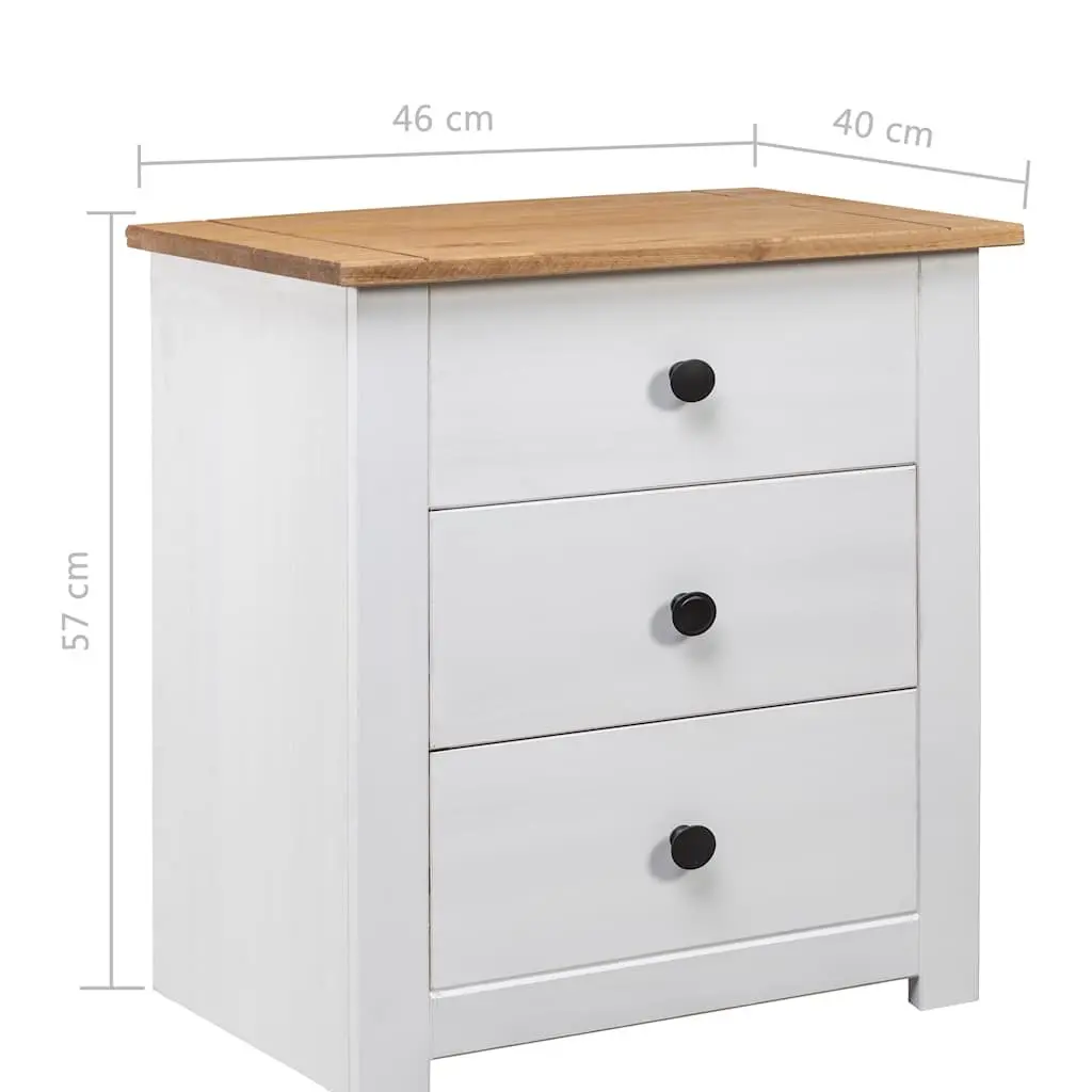 Bedside Cabinet White 46x40x57cm Wooden Nightstand 3 Drawer Storage Chest