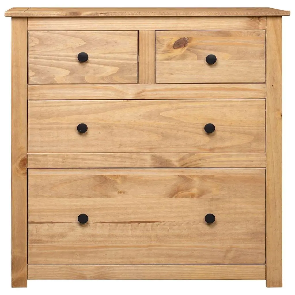 Sideboard Rustic Style 80x40x83 cm 4 Drawer Brown Wooden Cabinet Storage Furniture