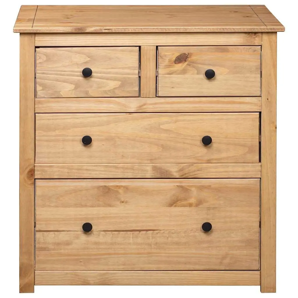 Sideboard Rustic Style 80x40x83 cm 4 Drawer Brown Wooden Cabinet Storage Furniture