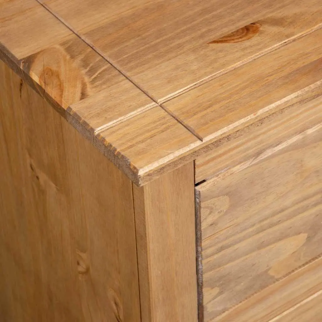 Sideboard Rustic Style 80x40x83 cm 4 Drawer Brown Wooden Cabinet Storage Furniture