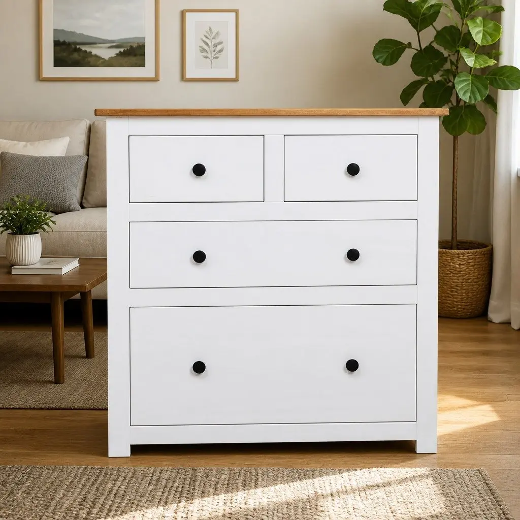 White Sideboard with 4 Drawers