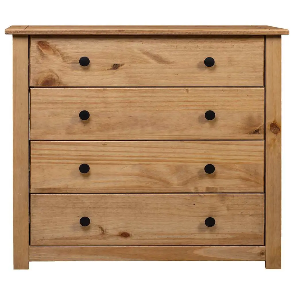Side Cabinet Brown 80x40x73 cm 4 Drawer Storage Buffet Table
