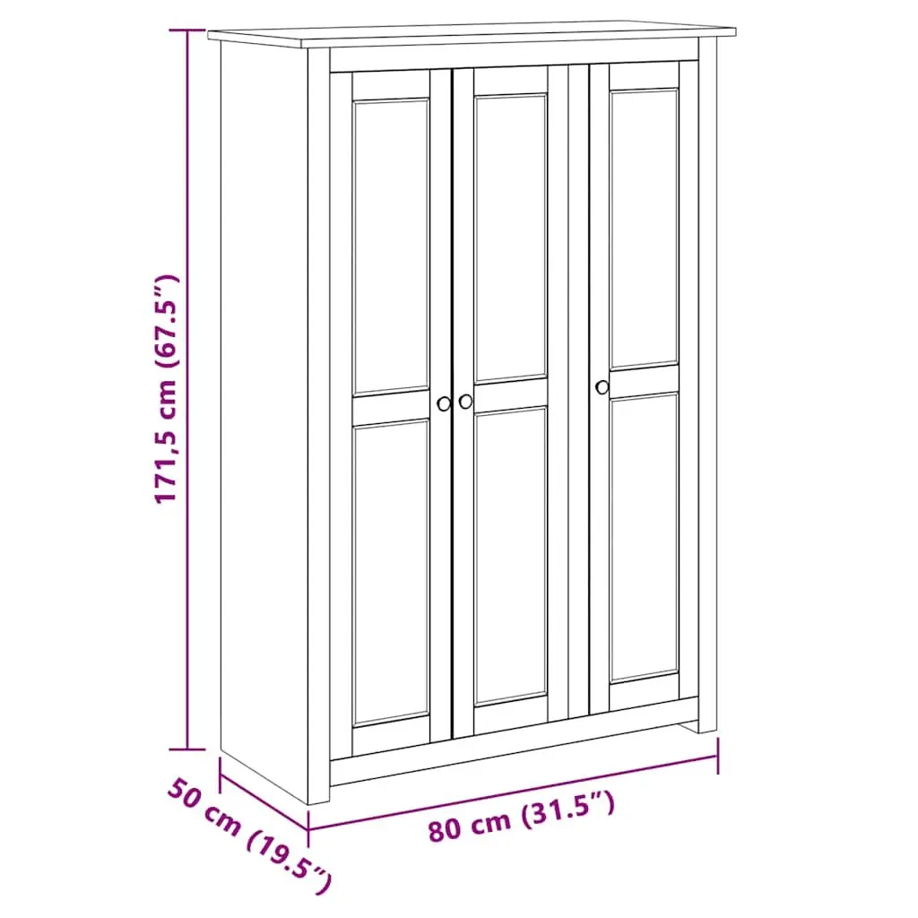 3-Door Wardrobe Brown 118x50x171.5 cm Storage Cabinet Cupboard Bedroom Furniture