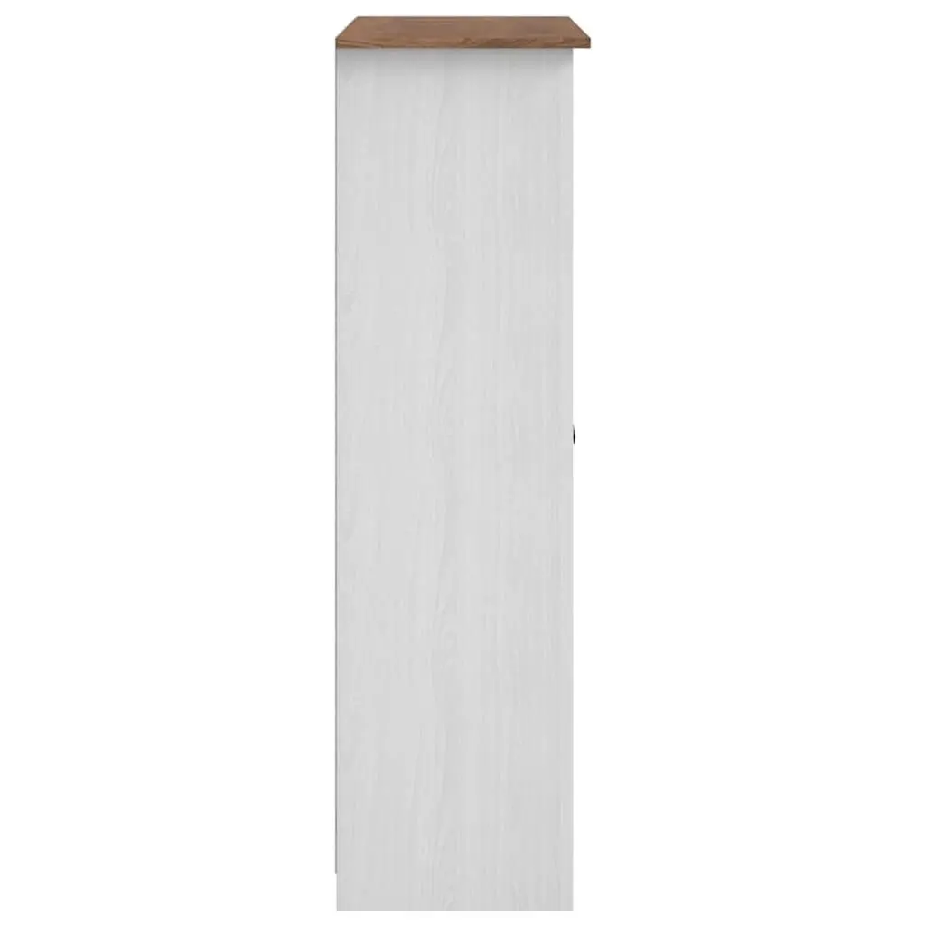 3-Door Pinewood Wardrobe Storage Cabinet White Bedroom Furniture 118x50x1715cm