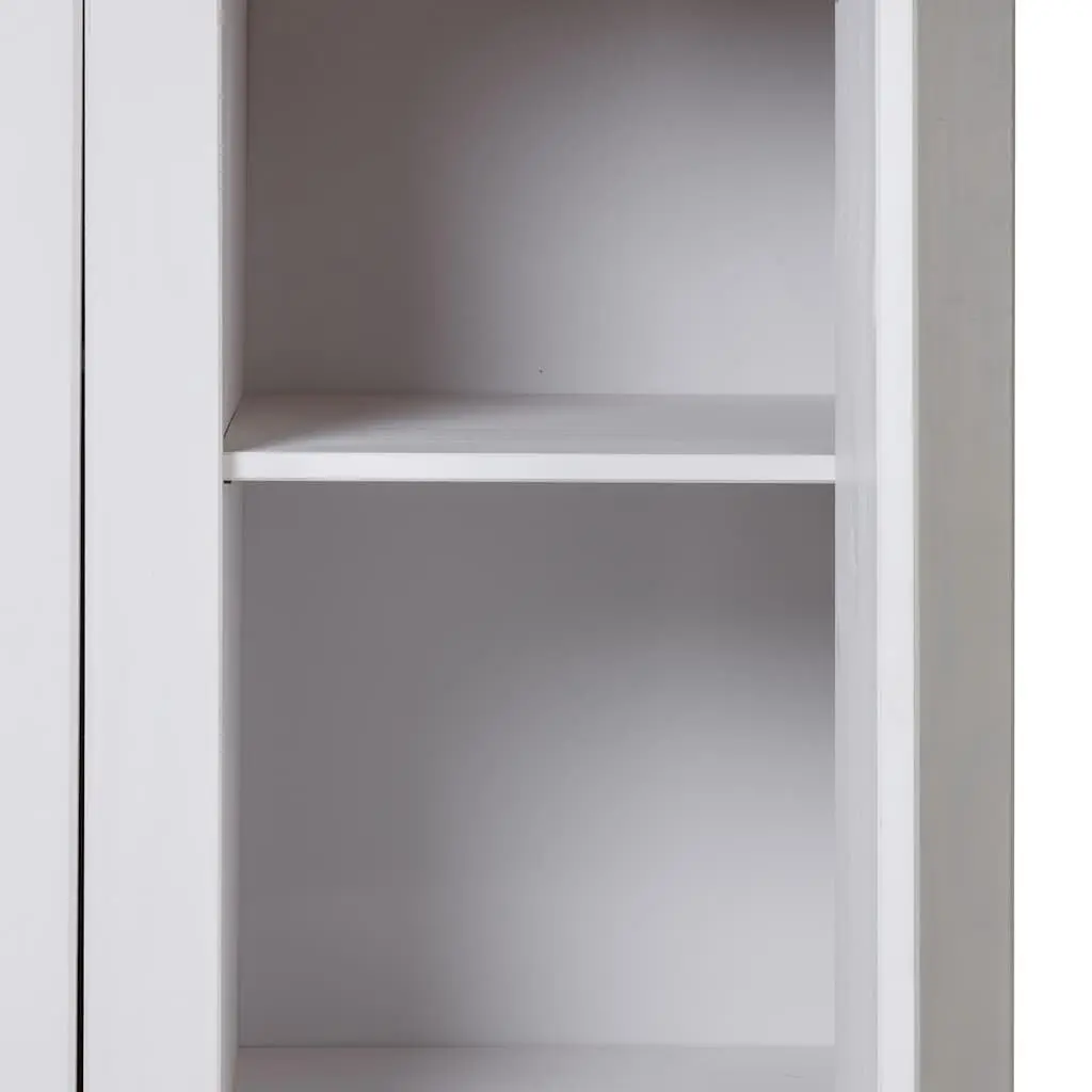 3-Door Pinewood Wardrobe Storage Cabinet White Bedroom Furniture 118x50x1715cm