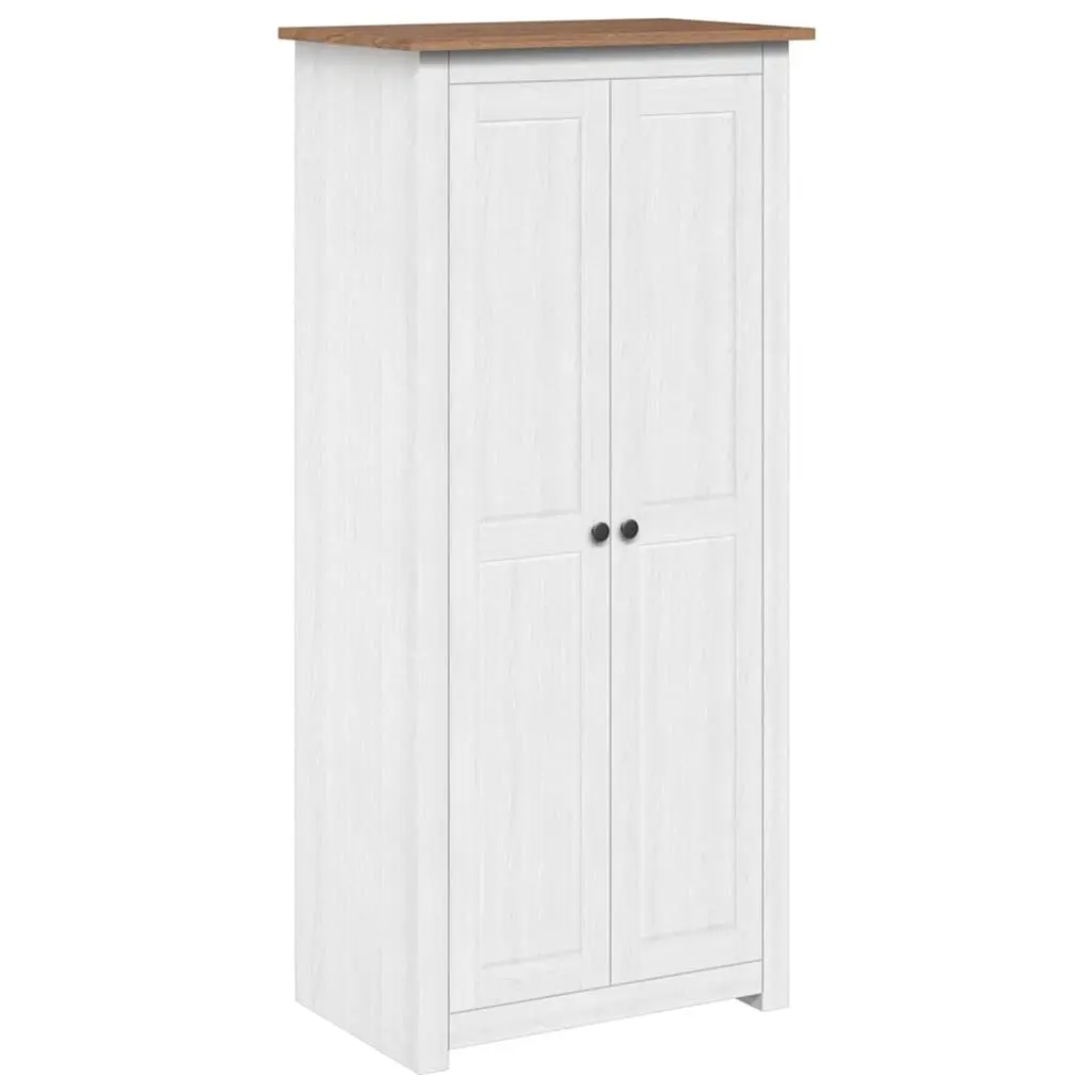 Wardrobe White Solid Pine Storage Cabinet Compact 80W x 50D x 171.5H cm