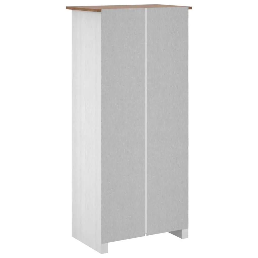Wardrobe White Solid Pine Storage Cabinet Compact 80W x 50D x 171.5H cm