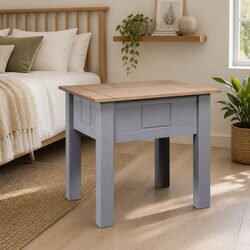 Friendly Grey Pine Bedside Table for Everyday Essentials