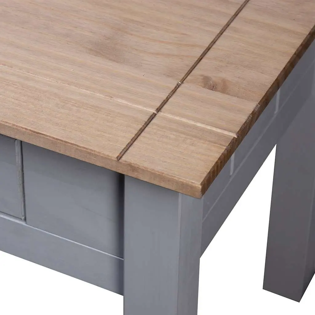 Bedside Table Nightstand Grey 50.5x50.5x52.5 cm Rustic Pine Bedroom Furniture