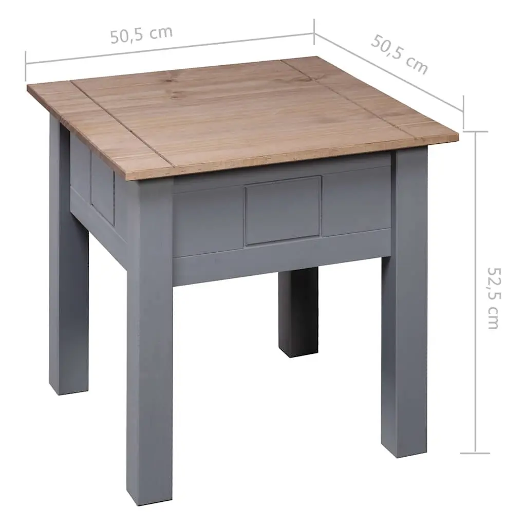 Bedside Table Nightstand Grey 50.5x50.5x52.5 cm Rustic Pine Bedroom Furniture