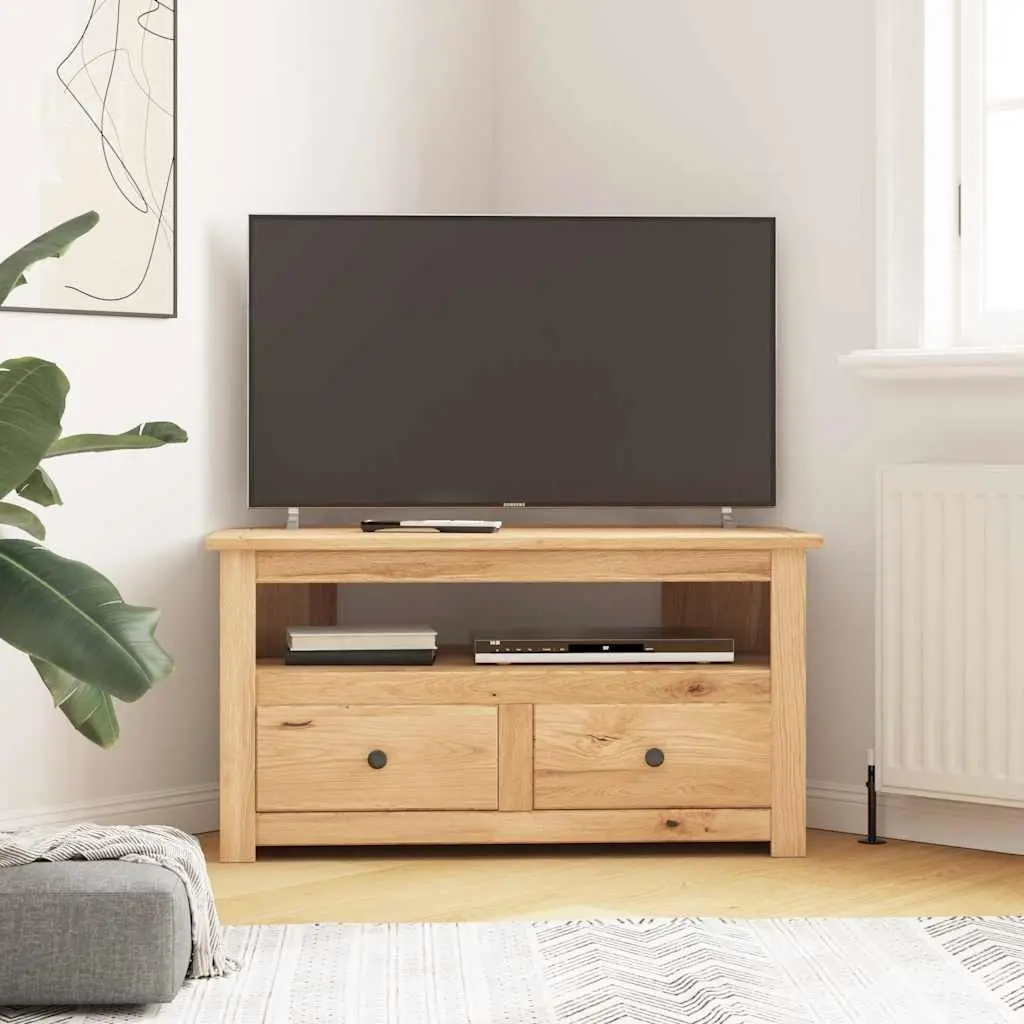 Corner TV Cabinet 93x49x49cm in Brown Pinewood