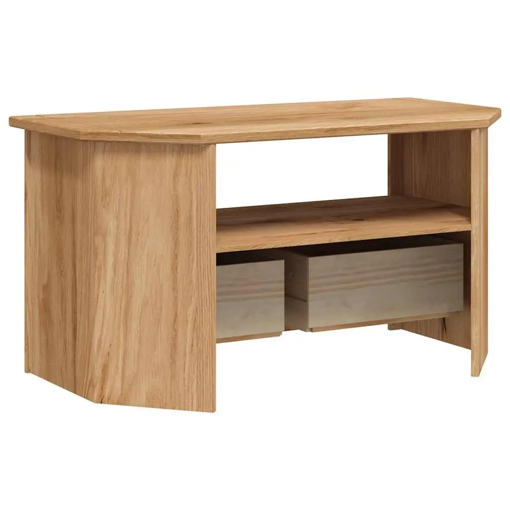 Corner TV Cabinet 93x49x49cm in Brown Pinewood