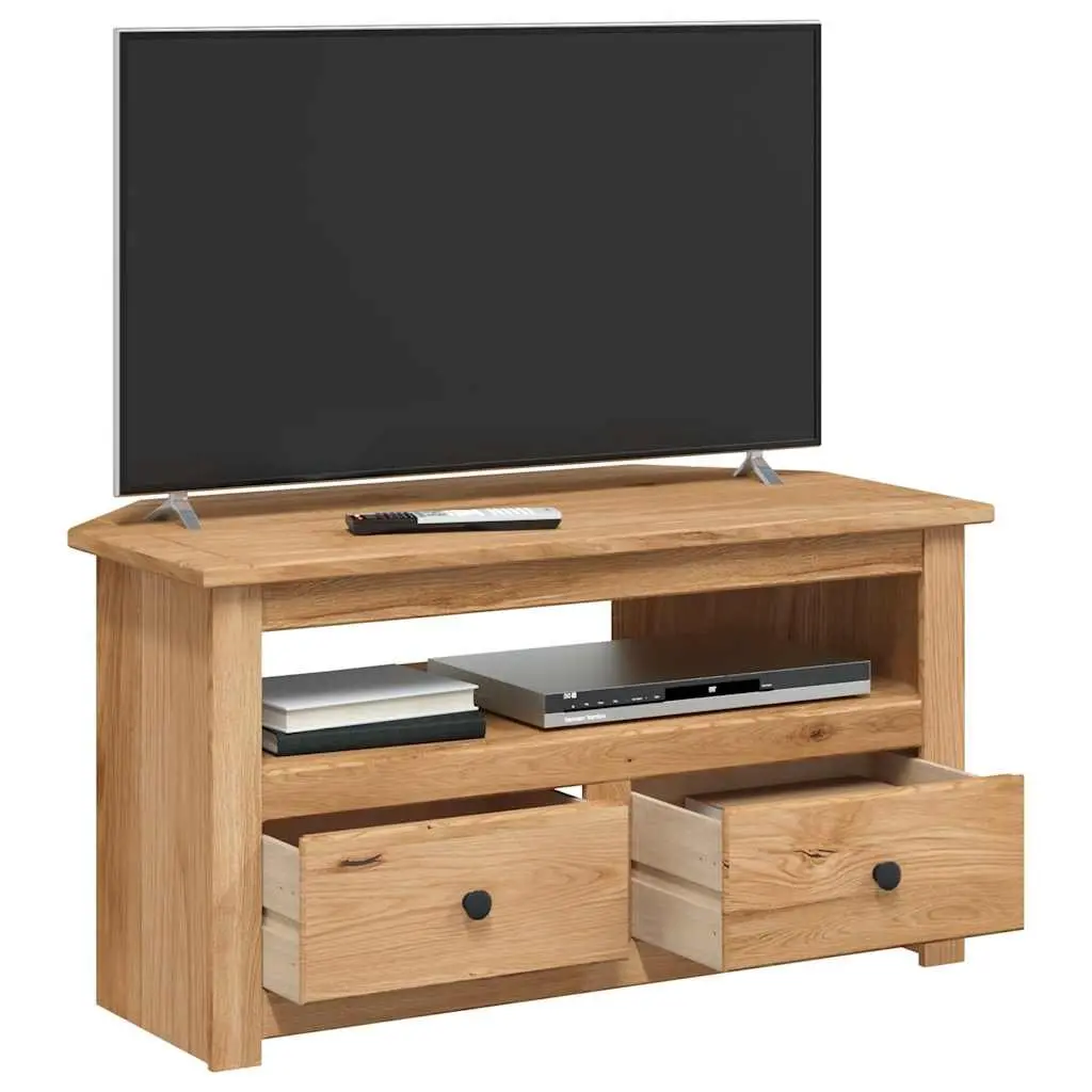 Corner TV Cabinet 93x49x49cm in Brown Pinewood