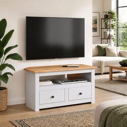 Your Space Needs This White Corner TV Cabinet